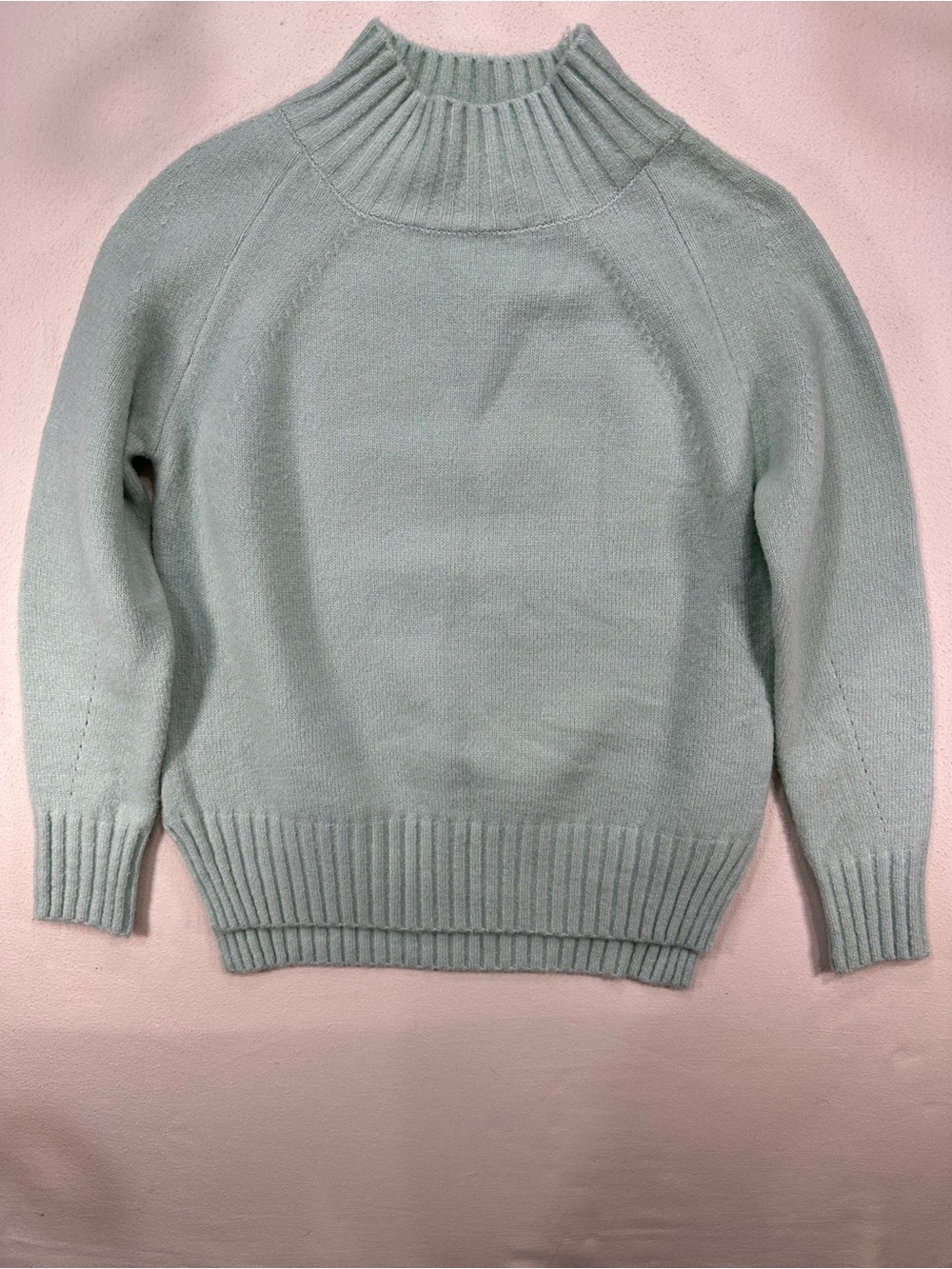 Princess Polly Stassie Mock Neck Wool Blend Sweater Mint Green S/M NWOT